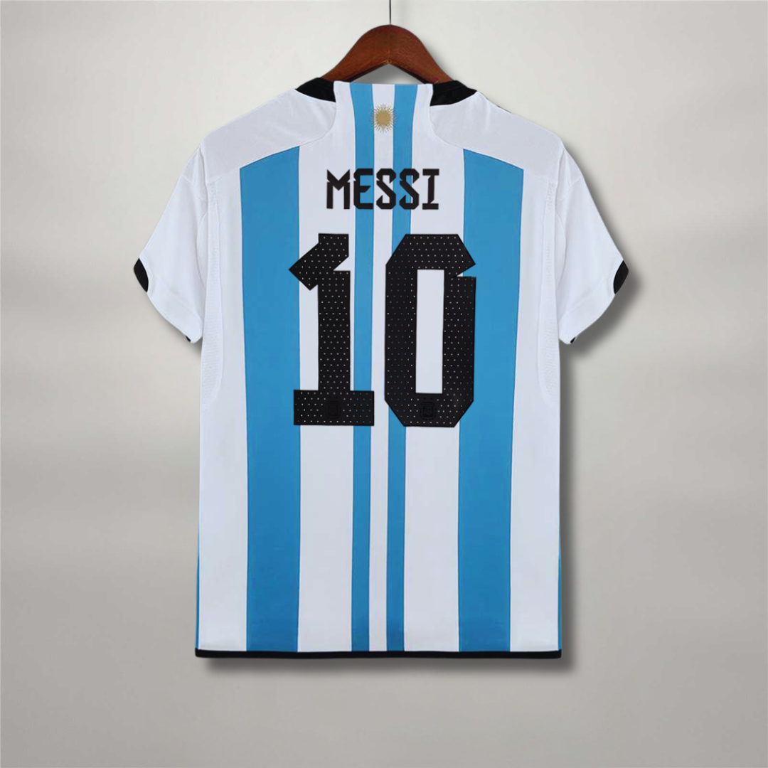 Maglia Messi Argentina Home 2022 World Cup Winners