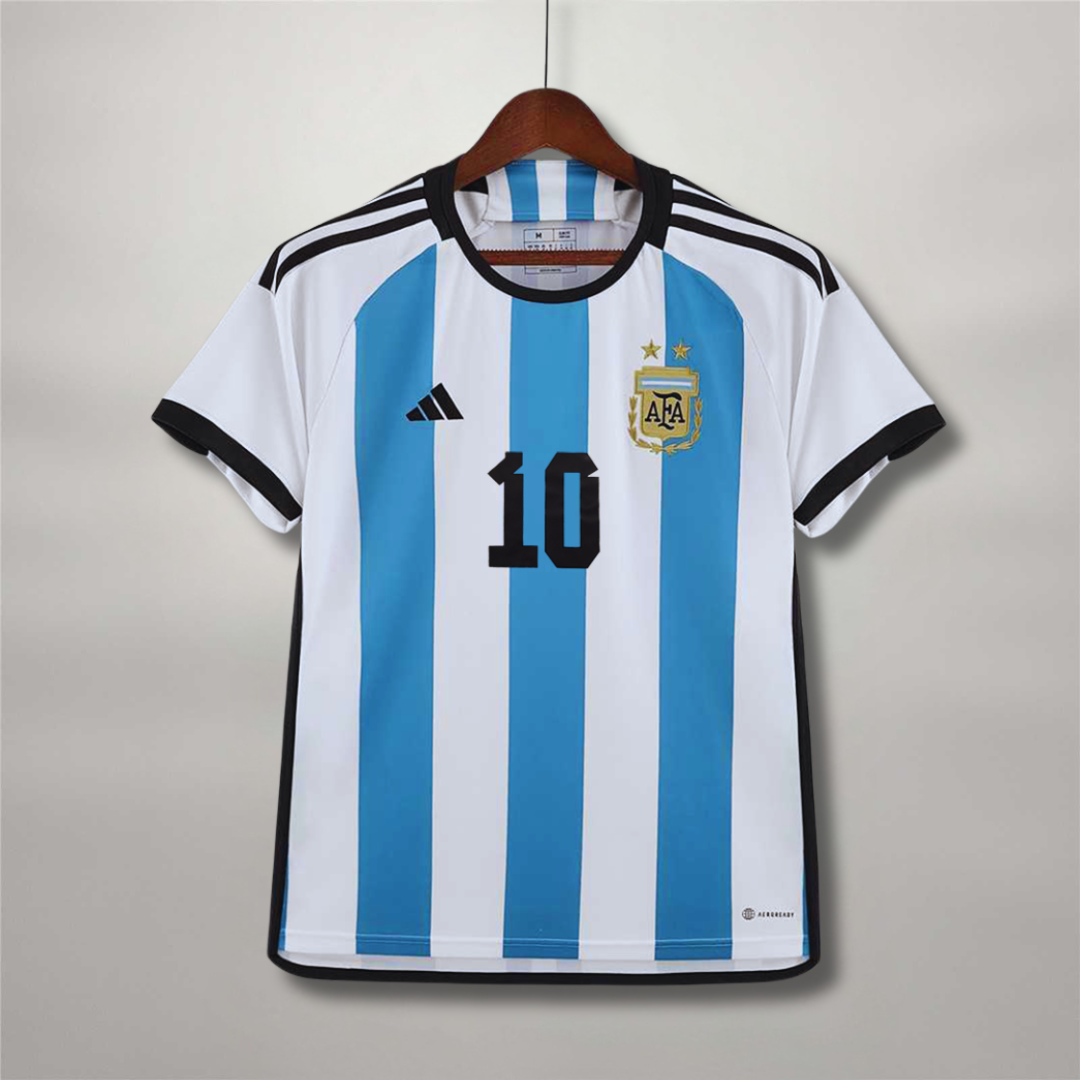 Maglia Messi Argentina Home 2022 World Cup Winners